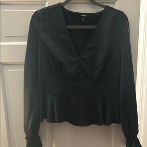 Express Emerald Satin Blouse